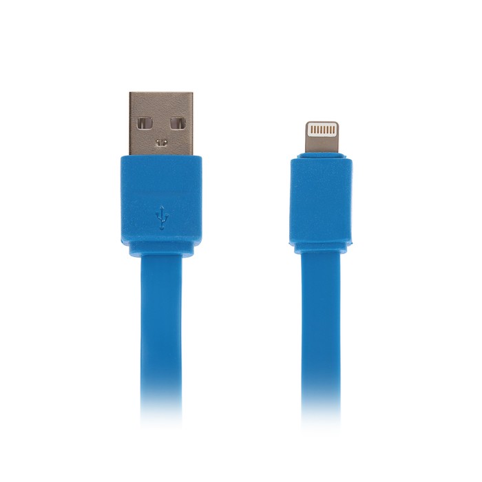 Кабель Luazon USB - iPhone 5,6,7,8,X, 0,2 м, зарядка и передача данных, плоский