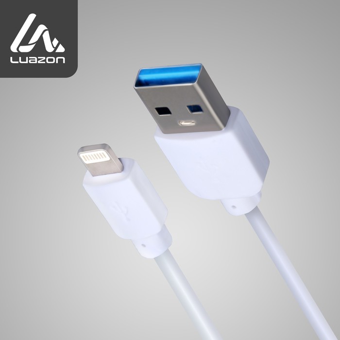Кабель LuazON, Lightning - USB, 1 А, 1.5 м, белый luazon home кабель luazon lightning usb 1 а 1 м оплётка нейлон красный