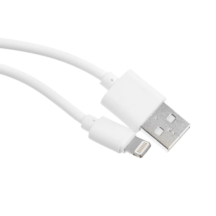 Кабель LuazON, Lightning - USB, 1 А, 1.4 м, белый