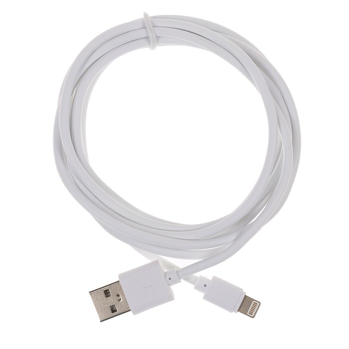 Кабель Luazon USB - iPhone 5-X, LCC-37, 2 м, зарядка и передача данных, белый
