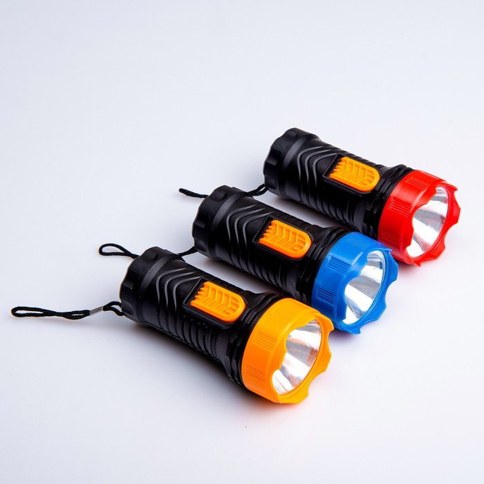 Фонарик ручной, 1 диод, 1 режим, бат. D, микс, 5*11см