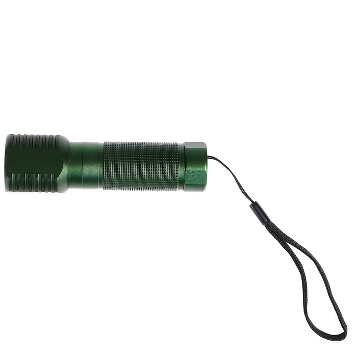Фонарик 1 диод, 1 режим, на шнурке, 3 ААА, темно-зелёный, 3х9.5 см