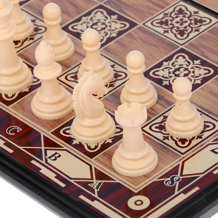 Игра настольная «Шахматы», поле в клетку с узором, 12.5х25 см