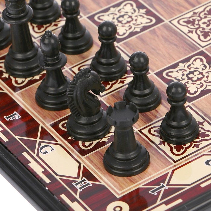 Игра настольная «Шахматы», поле в клетку с узором, 18х36 см