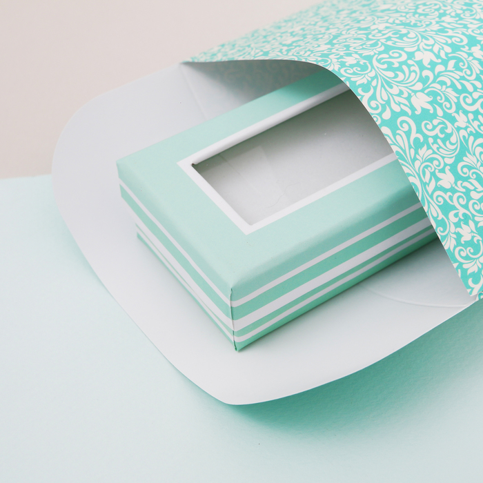 Пакетик подарочный «Бирюзовая нежность», 13 х 28,9 см