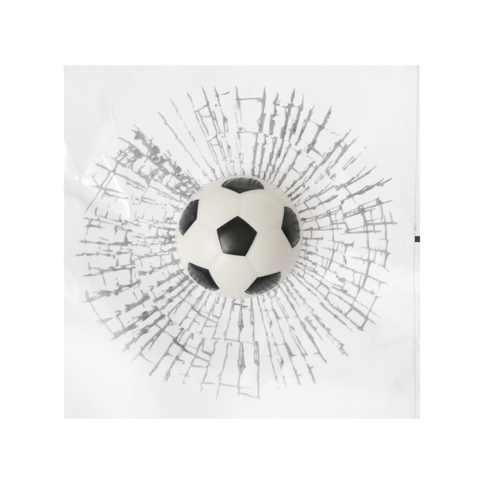 Наклейка на автомобиль "Разбитое стекло", футбольный мяч