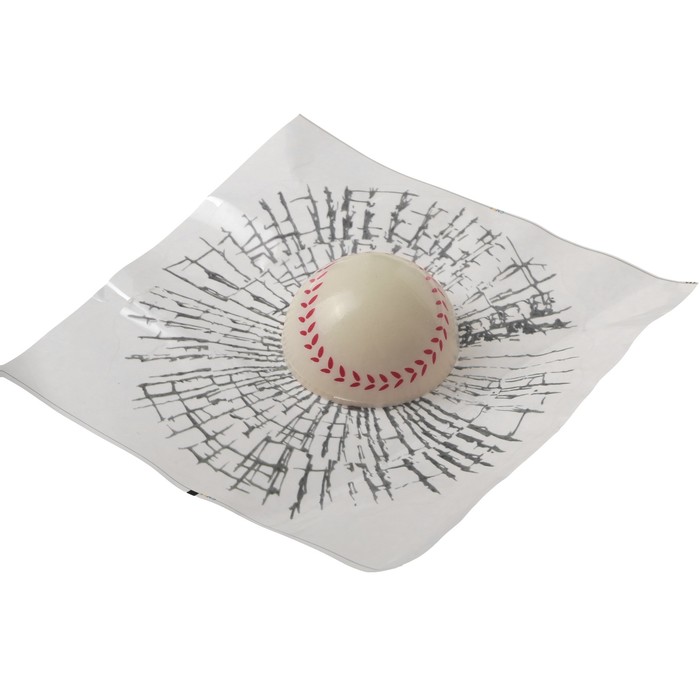 Наклейка на автомобиль "Разбитое стекло", бейсбольный мяч