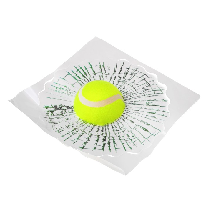 Наклейка на автомобиль "Разбитое стекло", теннисный мяч