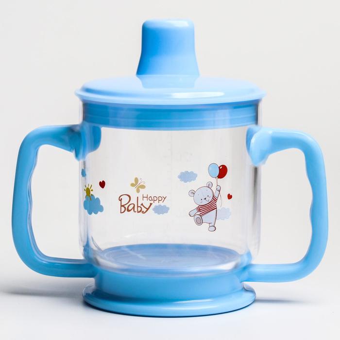Поильник с твёрдым носиком детский, с ручками, 160 мл, от 6 мес., цвета МИКС