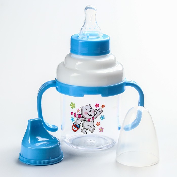 Поильник с набором насадок: твёрдый носик, соска, 180 мл, от 0 мес., цвета МИКС