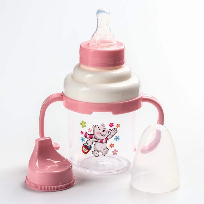 Поильник с набором насадок: твёрдый носик, соска, 180 мл, от 0 мес., цвета МИКС