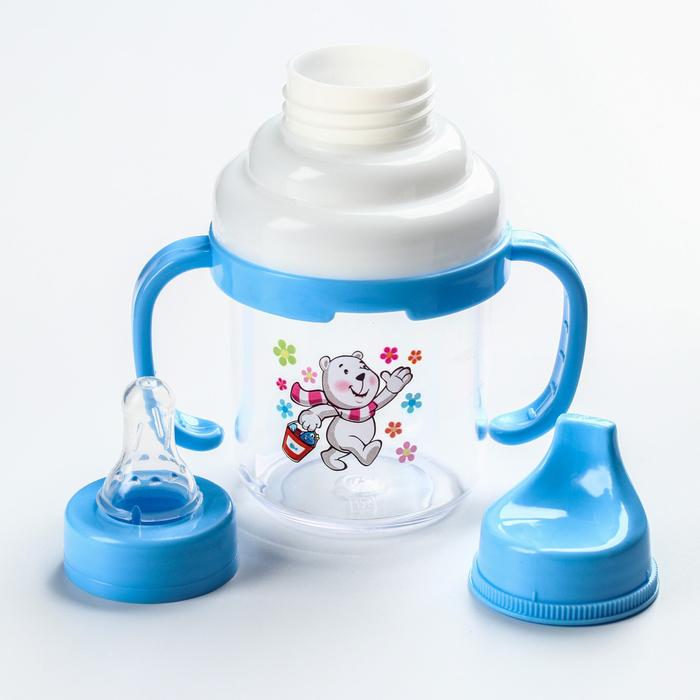 Поильник с набором насадок: твёрдый носик, соска, 180 мл, от 0 мес., цвета МИКС