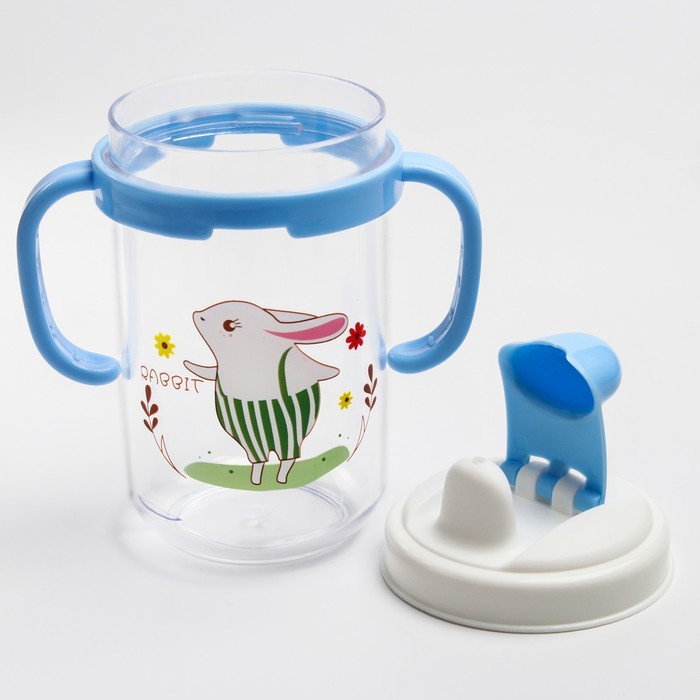 Поильник с твёрдым носиком детский, с ручками, 250 мл, от 6 мес., цвета МИКС