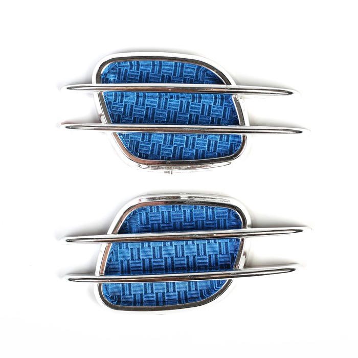 Накладки на кузов автомобиля TORSO, хром-синие, набор 2 шт, NK-15