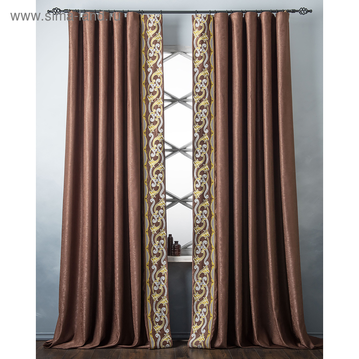 Комплект штор «Валери», размер 200 х 270 см, коричневый