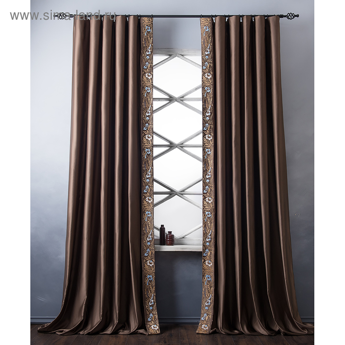 фото Комплект штор «шарлиз», размер 200 х 280 см, коричневый pasionaria