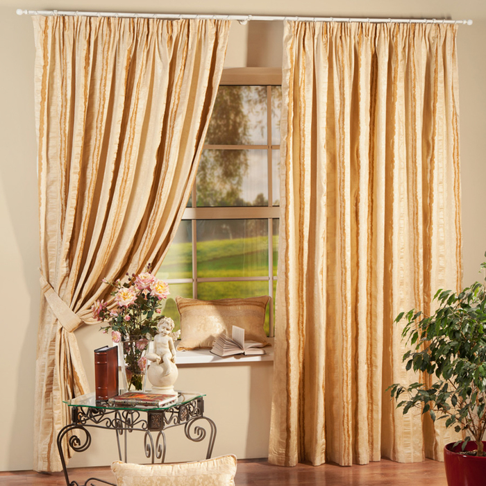 Комплект штор «Мадрид», размер 170х270 см, бежевый