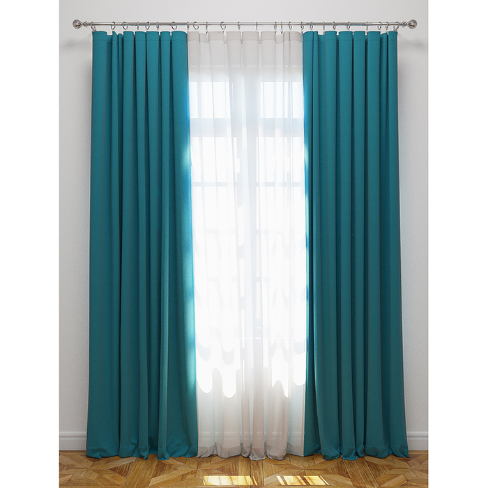 Комплект штор, 170х270 см, вуаль 300х270 см, бирюзовый