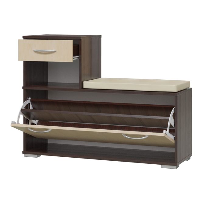 Тумба под обувь ЛИРА Венге/Клен