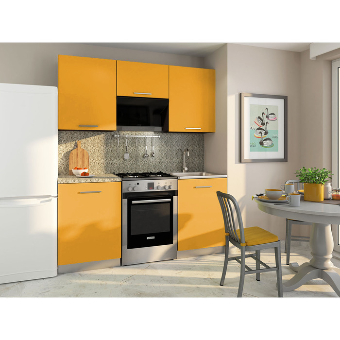 Кухонный Гарнитур София 1, 1500 мм, цвет Венге/Манго