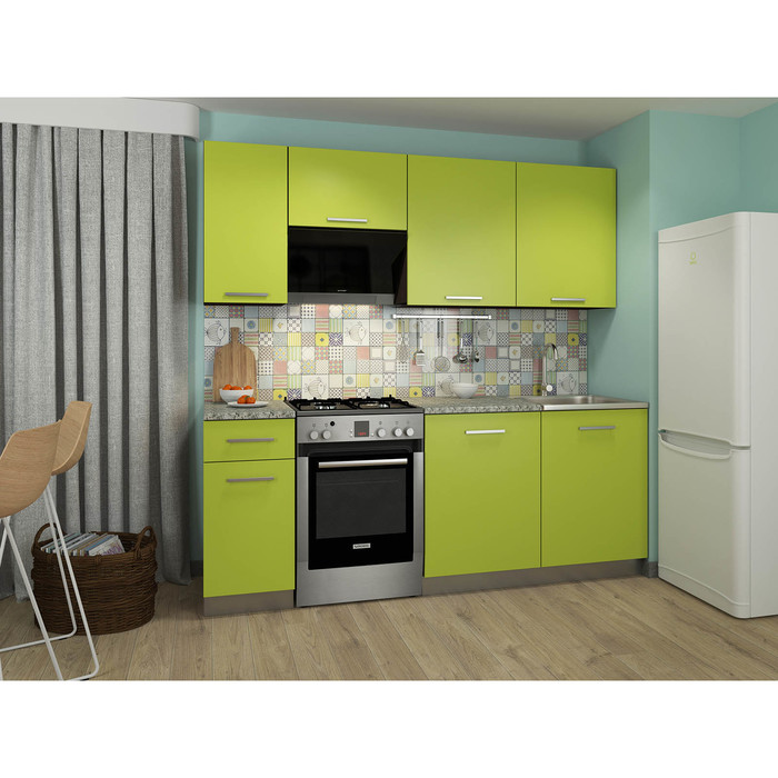 Кухонный Гарнитур София 2, 1900 мм, цвет Венге/Лайм