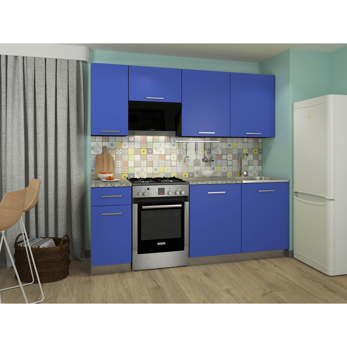 Кухонный Гарнитур София 2, 1900 мм, цвет Венге/Синий