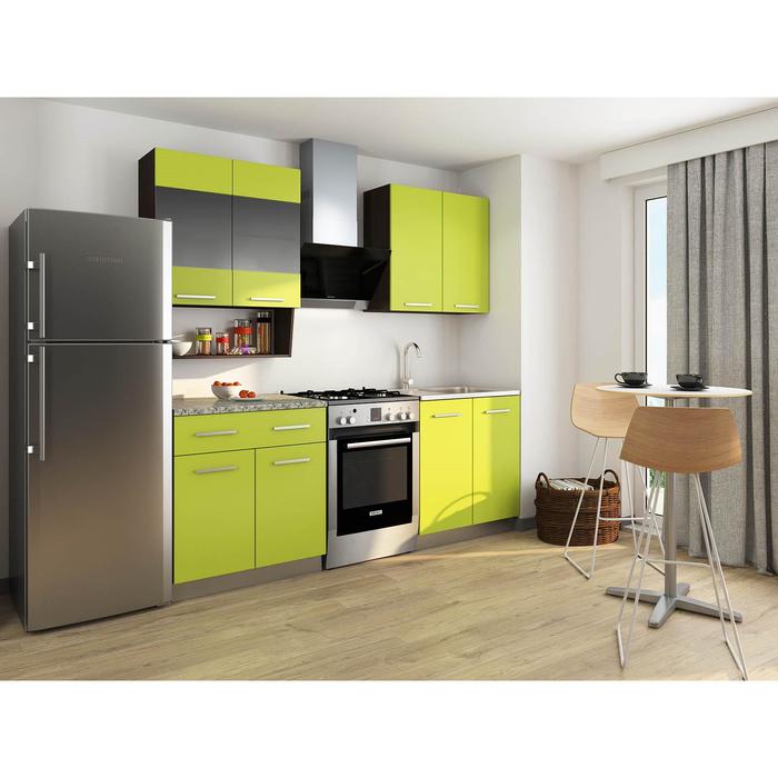 Кухонный Гарнитур София 3, 1600 мм, цвет Венге/Лайм