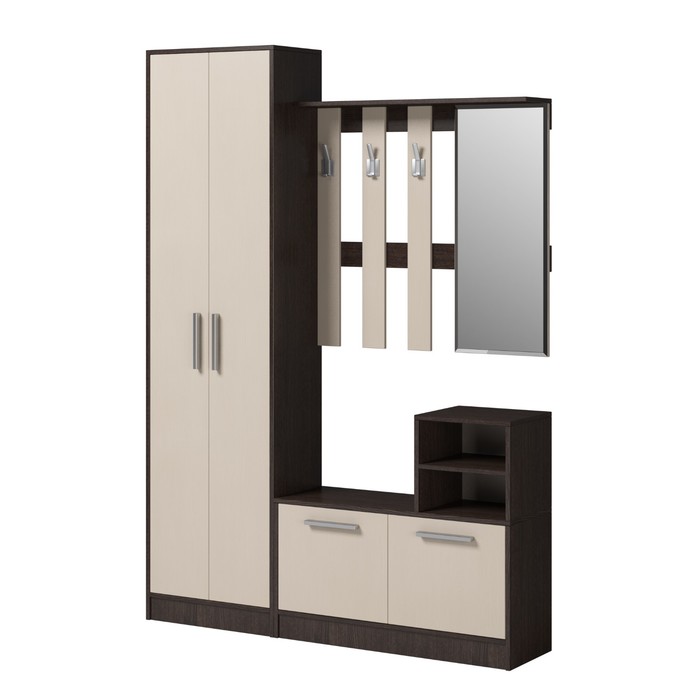 Комод-обувница Энтер 900х343х816 венге/дуб молочный