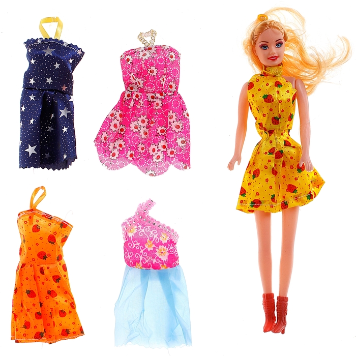 Кукла модель "Оксана" с платьями, МИКС