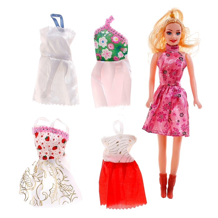 Кукла модель "Оксана" с платьями, МИКС