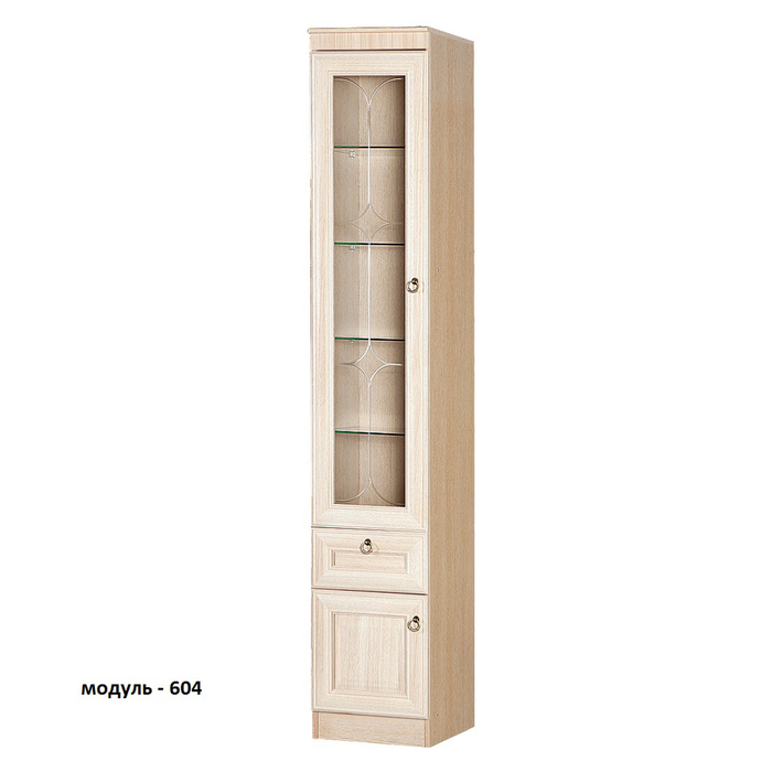 Гостиная "Инна 1", 3200х2248х548 мм, модули 601, 604, 610, 604, 609, денвер светлый