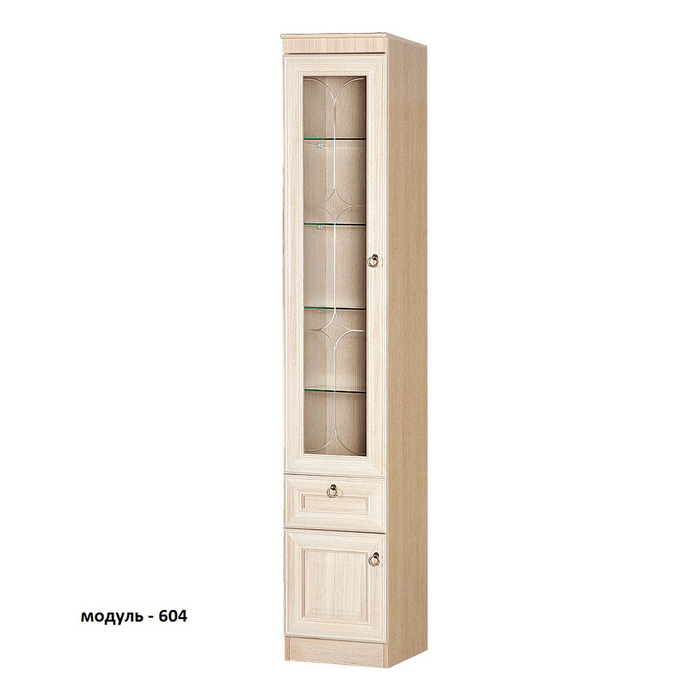 Гостиная "Инна 1", 3200х2248х548 мм, модули 601, 604, 610, 604, 609, денвер светлый