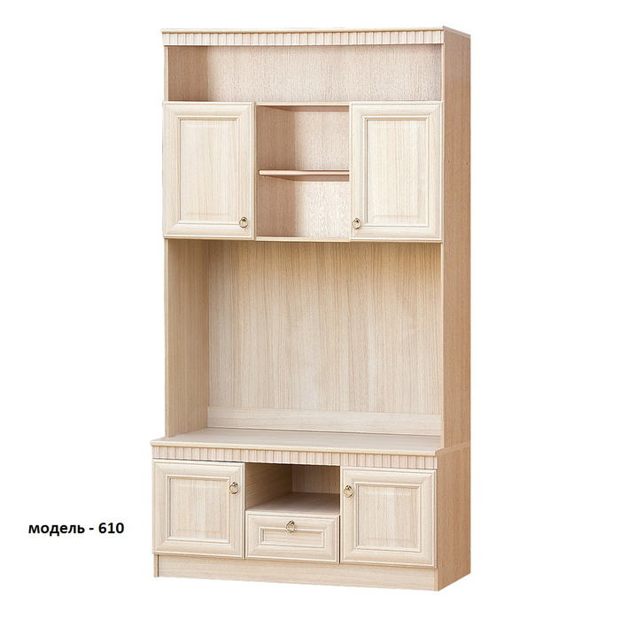 Гостиная "Инна 1", 3200х2248х548 мм, модули 601, 604, 610, 604, 609, денвер светлый