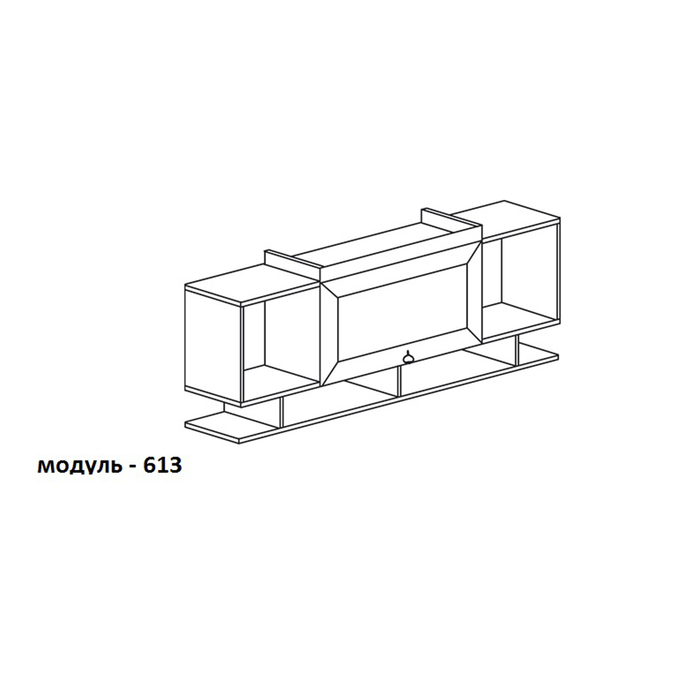 Гостиная "Инна 2", 2400х2248х468 мм, модули 604, 608, 613, 604, денвер темный