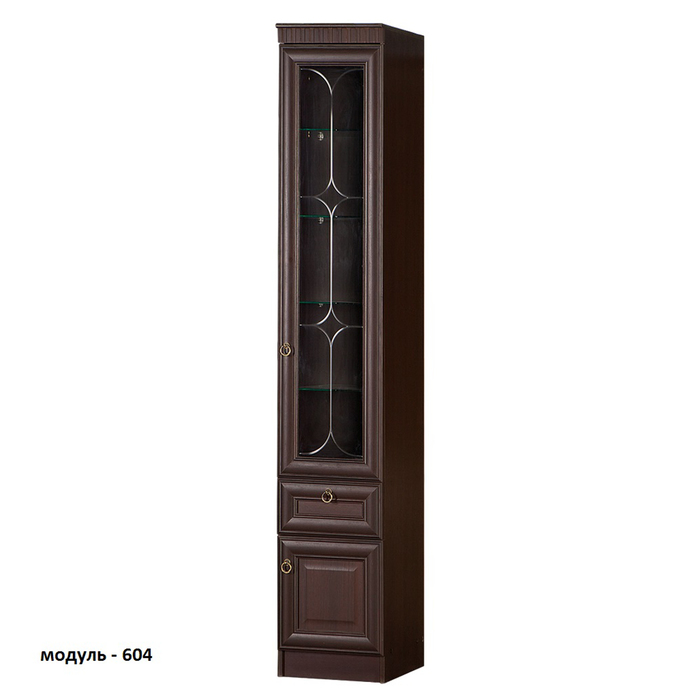 Гостиная "Инна 5", 3200х2248х548 мм, модули 601, 604, 604, 610, 609, денвер темный