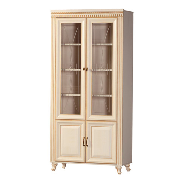 Гостиная "Марлен", 3185х2282х599 мм, модули 476, 477, 472, кремово-белая