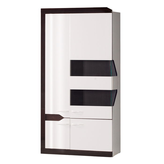 Гостиная "Ронда 2", 4602х1900х396 мм, модули 307, 306, 304, 303, 301, белый/венге