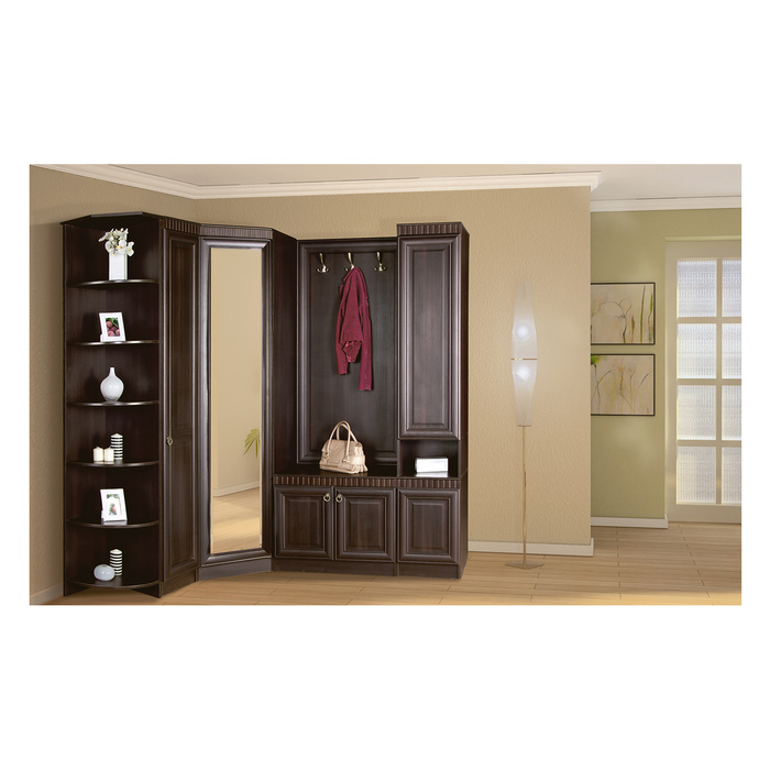 Прихожая "Инна 4", 1970х2248х1198 мм, модули 618, 621, 620, 617, 616, денвер темный