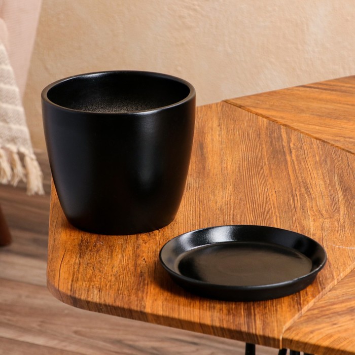 Набор кашпо 4 шт.: "Осень" чёрный 3л/2л/1л/0,5л