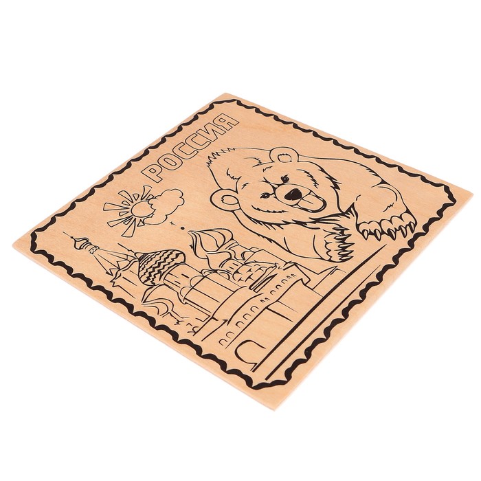 Доска для выжигания "Россия" медведь