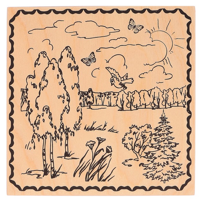 Доска для выжигания "Берёзы"