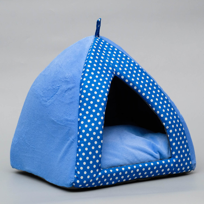 Домик-вигвам "Нежность", 35 х 35 х 32 см, бязь/плюш, голубой