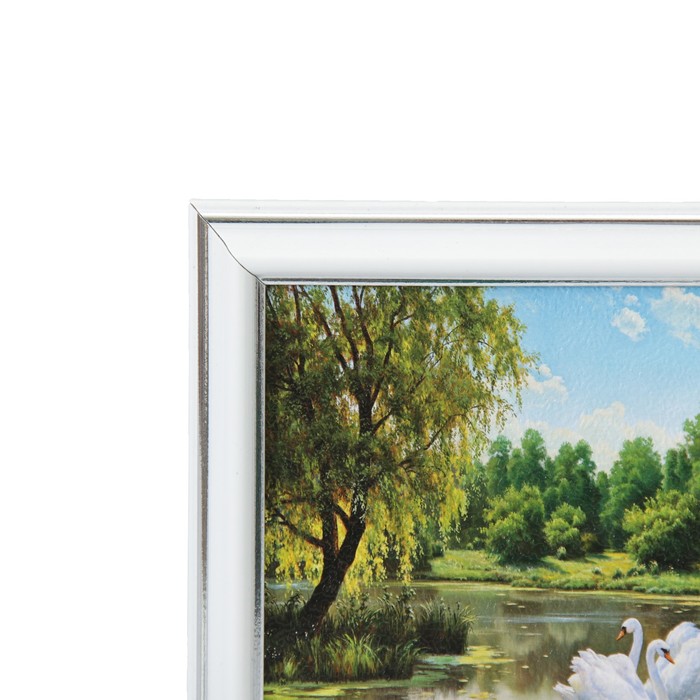 Картина "Семья лебедей" 21*16 см рамка микс