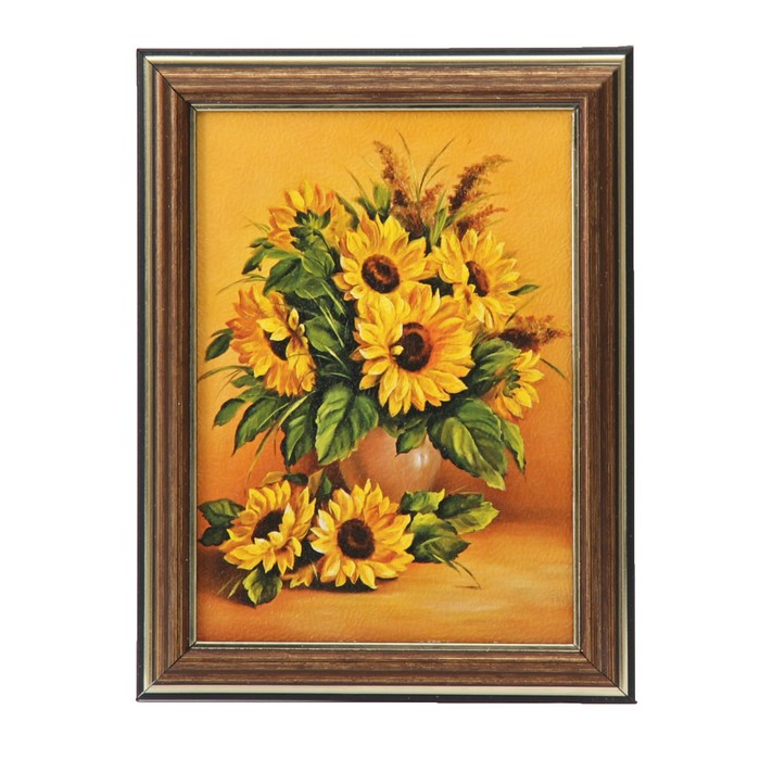 Картина "Букет подсолнухов" 16*21 см