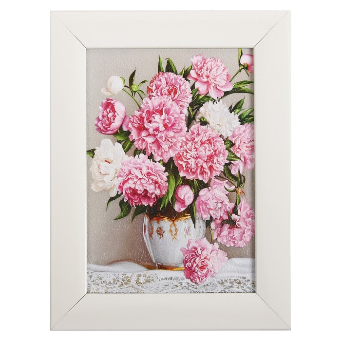Картина "Букет пионов" 16*21 см