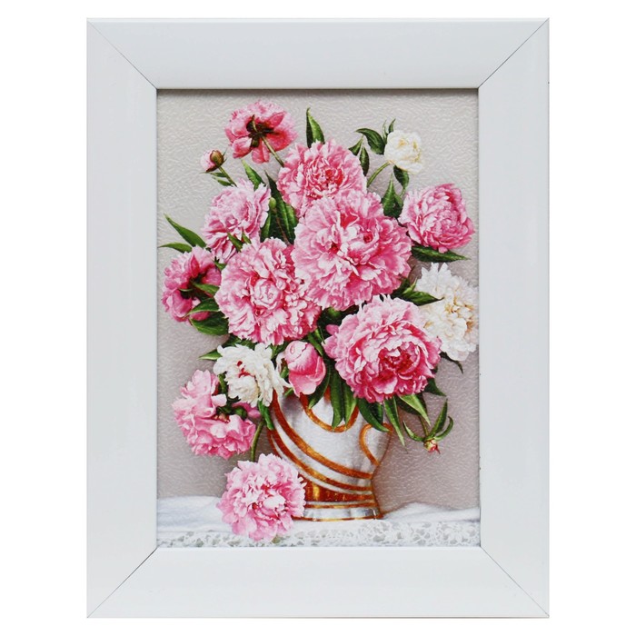 Картина "Пионы в вазе" 16*21 см