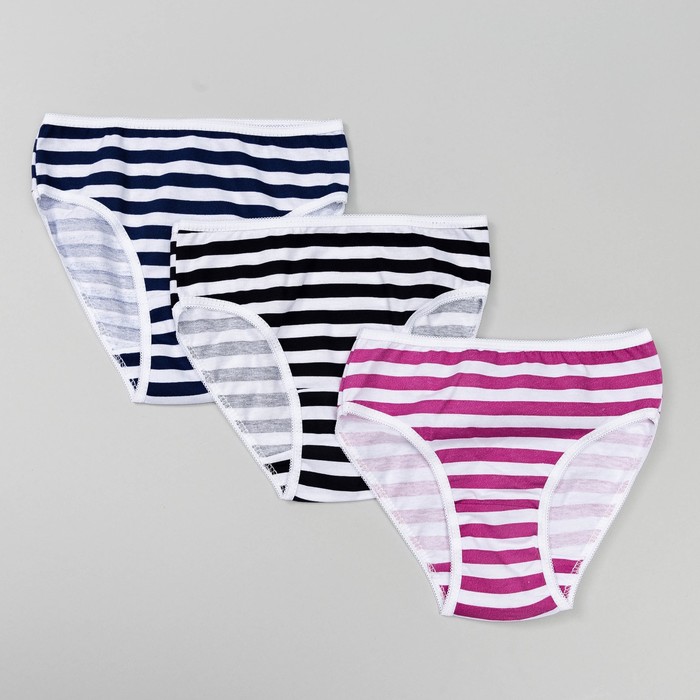 Трусы для девочки, размер 104-110 см (28), цвет микс белый(полоска) 430