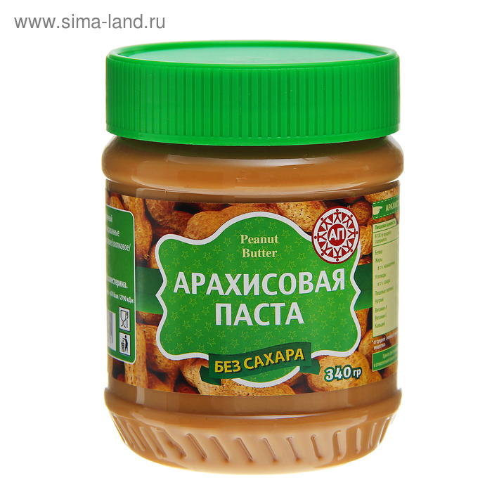 фото Арахисовая паста "азбука продуктов" без сахара, 340 г