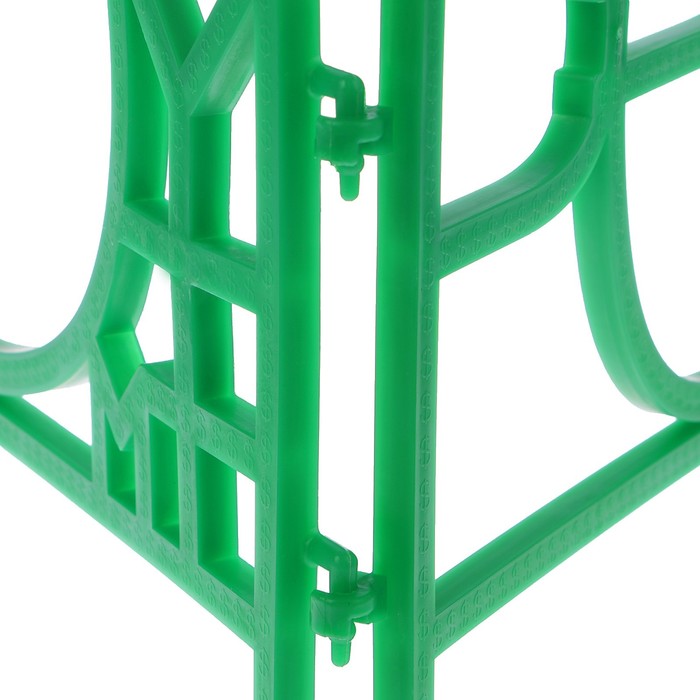 Ограждение декоративное, 35 х 220 см, 4 секции, пластик, зелёное, «Денежные знаки»