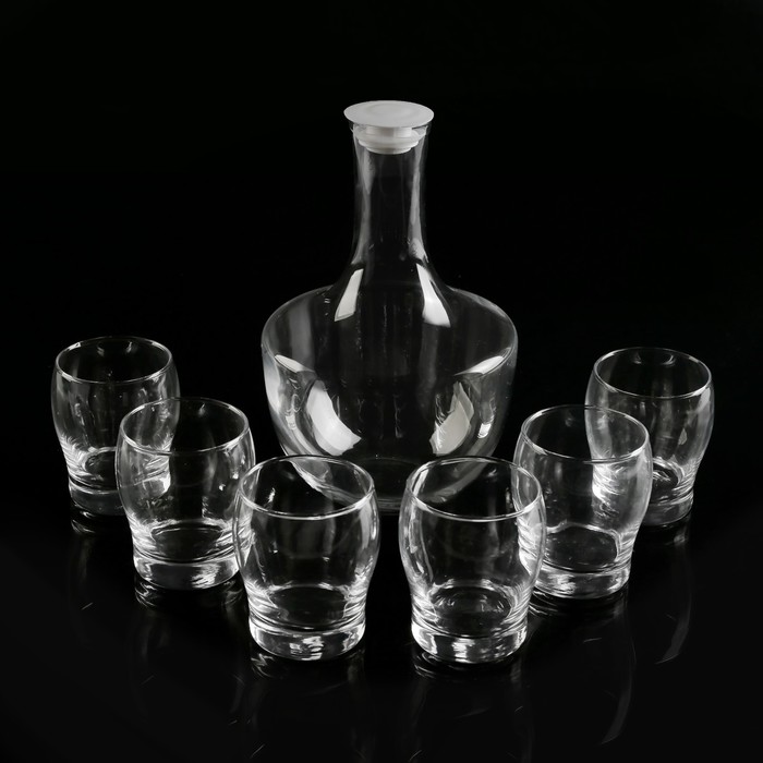 Набор питьевой "Грааль", 7 предметов: графин, 6 стаканов 7,3х9 см